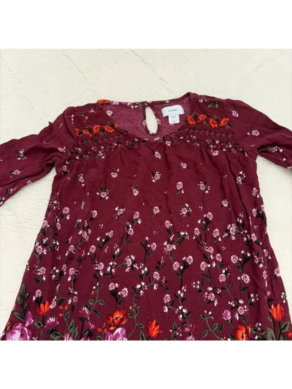 Old Navy Girls Small 6-7 Boho Floral Dress Priarie Timeless Class